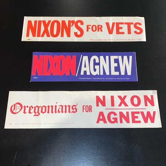 VTG 1968 Richard Nixon campaign stickers. See measurements. - Picture 2 of 11